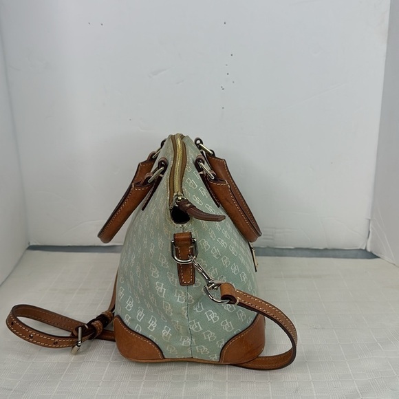 Dooney Bourke Handbag Charlie Satchel Canvas Crossbody Signature Logo Fabric - Picture 4 of 10